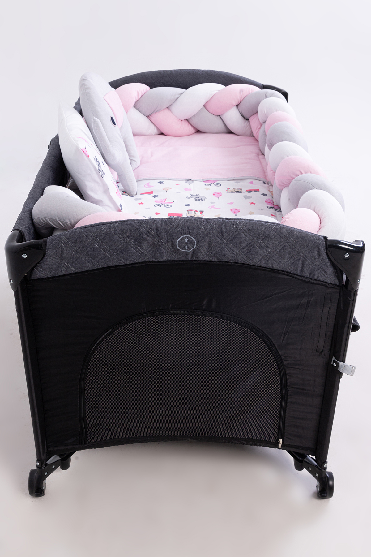 Cozibo Örgülü Park Beşik Uyku Seti Ahşap Örgülü Beşik Seti Tüm Beşiklere Uygun 70x110 70x120 70x130 60x120 fotoğrafı 7 (önizleme)