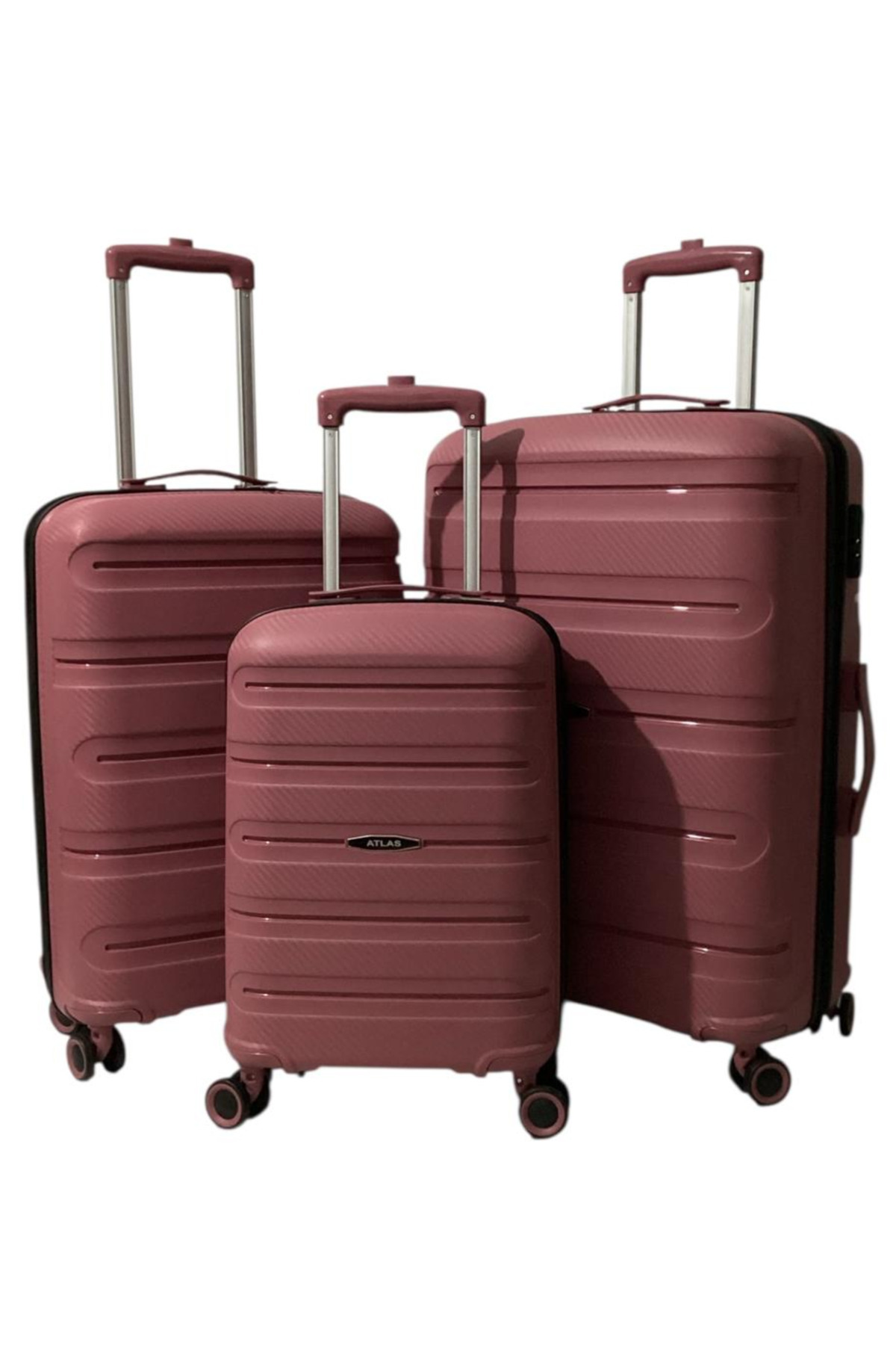Atlas ALFA SERİSİ ☆☆☆☆☆ 5 yıldız esnek kırılmaz 3 lü valiz seti