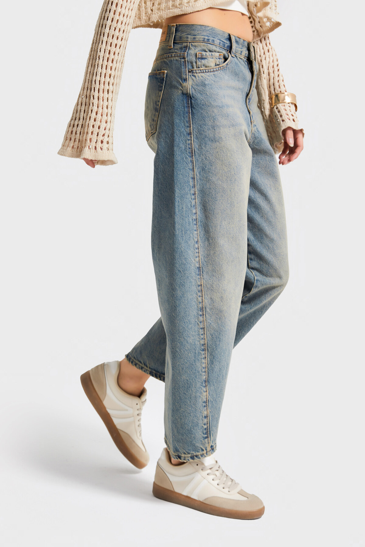 it's basic  Kadın T.Kot Rengi Venüs 2s5-65 Carrot Fit Rahat Kesim %100 Koton Denim Jean - Görsel 6