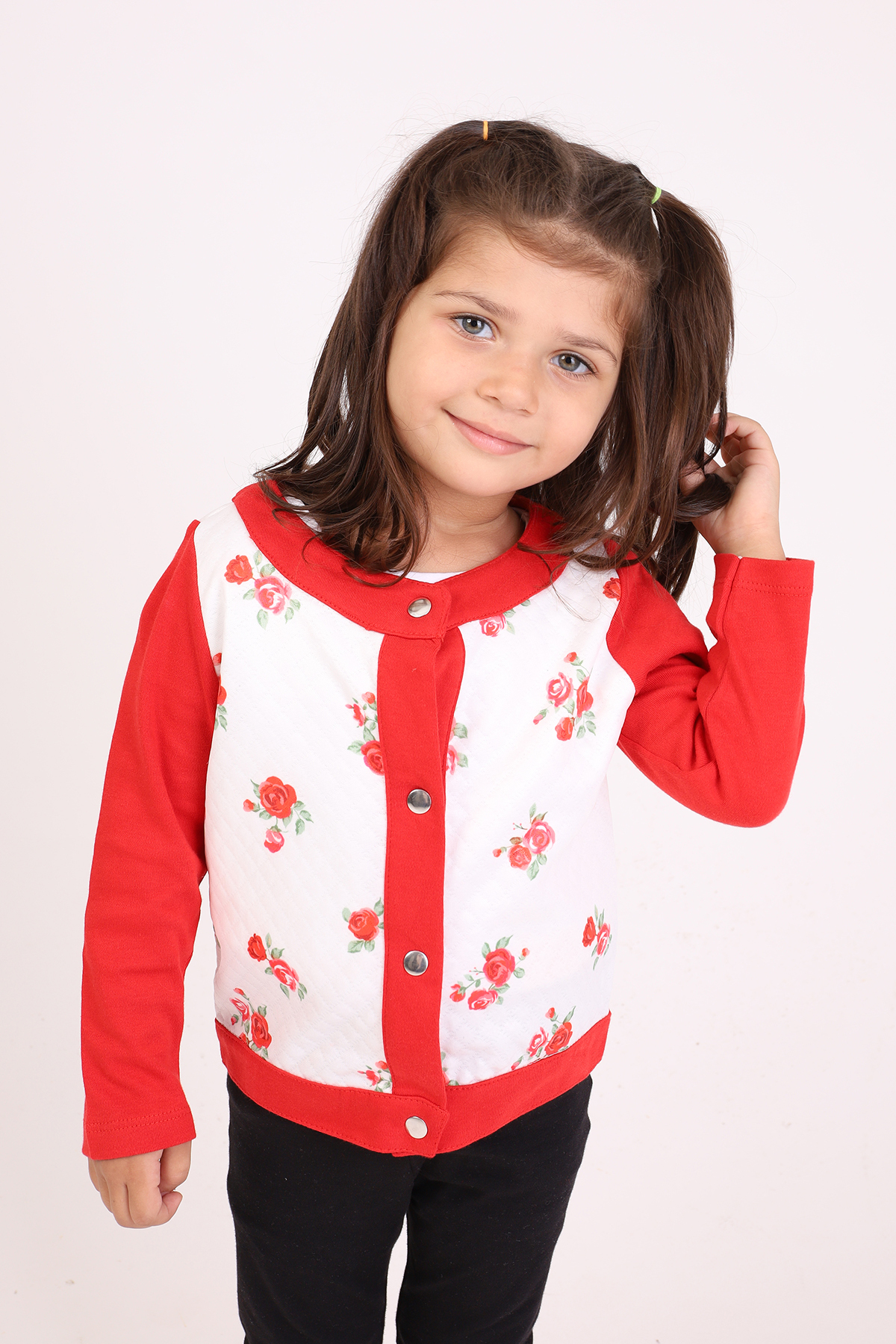 Toontoy Kız Bebek Hırka Çiçek Baskılı fotoğrafı 4 (önizleme)