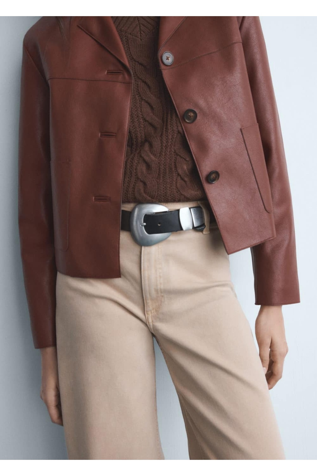 MANGO  Catherin yüksek belli culotte jean pantolon - Görsel 6