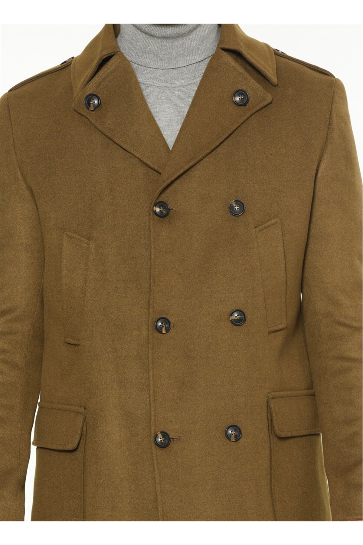 PLT8353 SLIM-FIT COAT-CAMEL — قهوه‌ای 1020001P8353 — تصویر 5 از 5