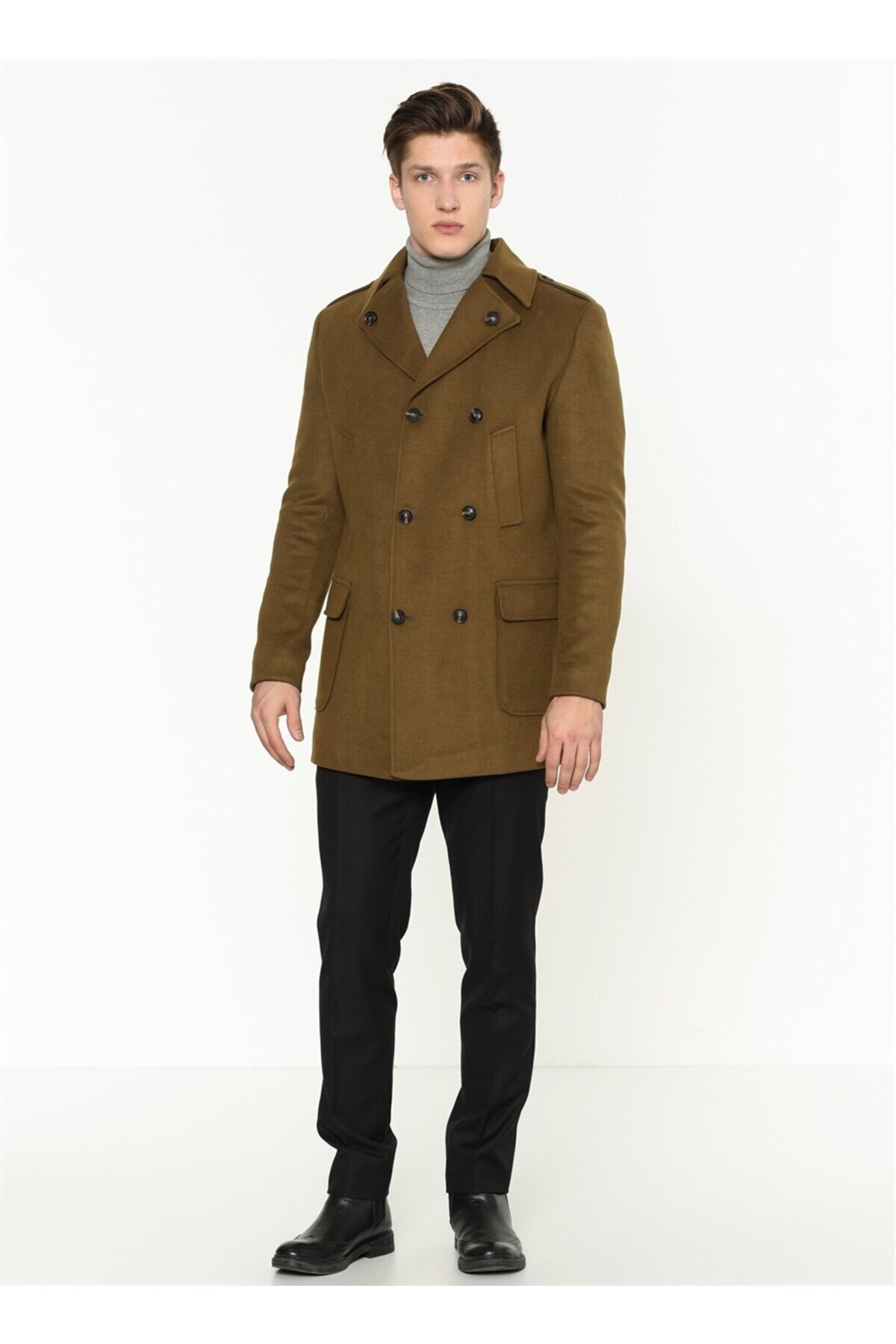 PLT8353 SLIM-FIT COAT-CAMEL — قهوه‌ای 1020001P8353 — تصویر 2 از 5