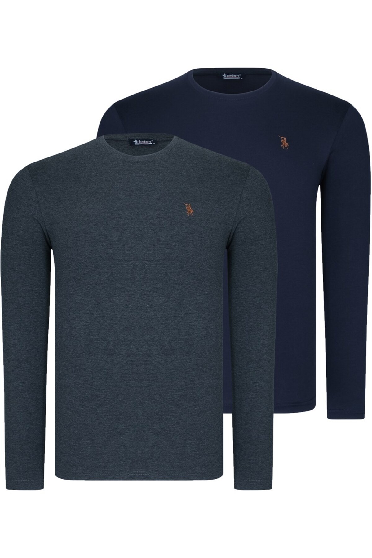 دوبری ست دو تکه سویشرت مردانه یقه گرد T8588 - آنتراسیت - مشکی