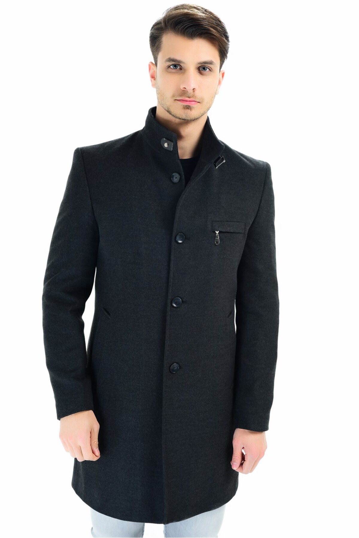 PLT8367 ERKEK PALTO-ANTRASİT — خاکستری PLT8367 DEWBERRY OVERCOAT — تصویر 3 از 4