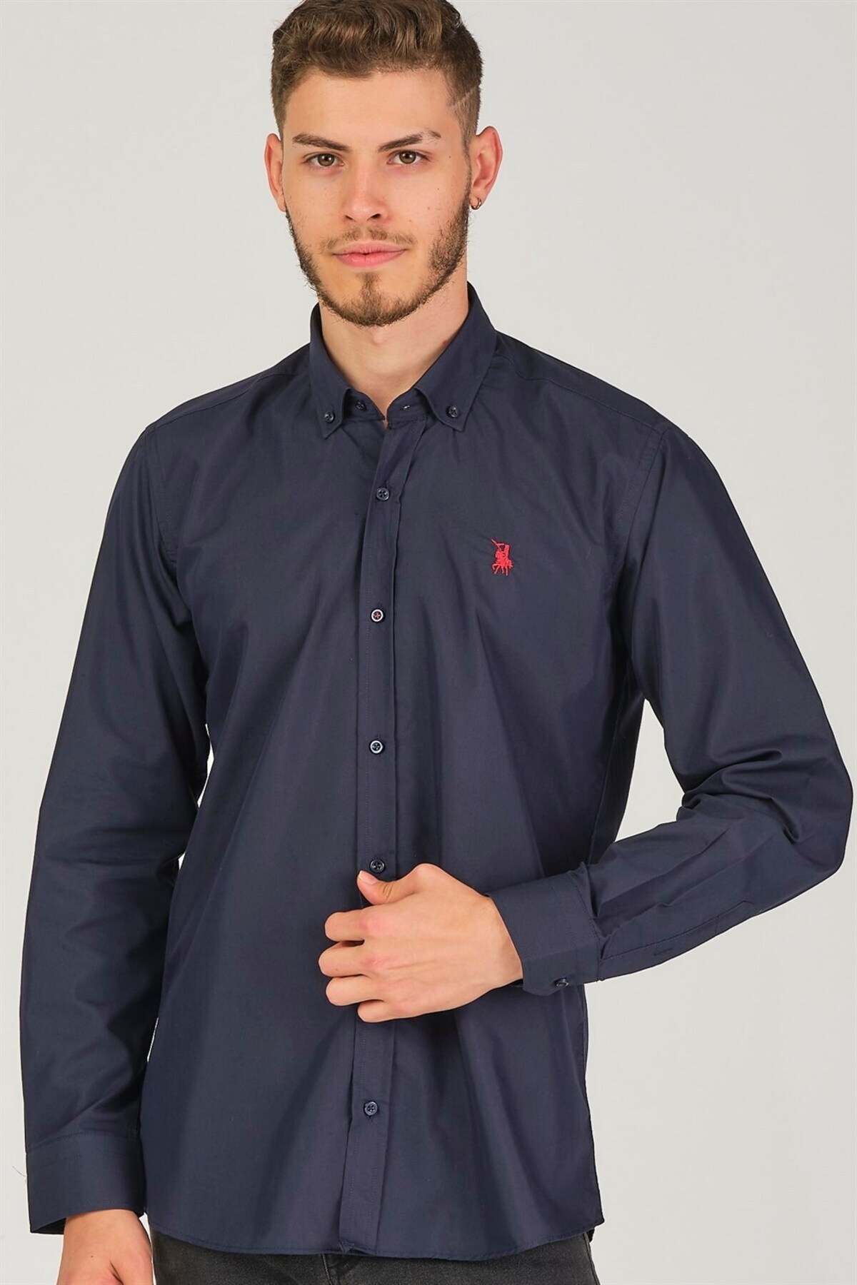 دوبری پیراهن مردانه G725 - سرمه‌ای