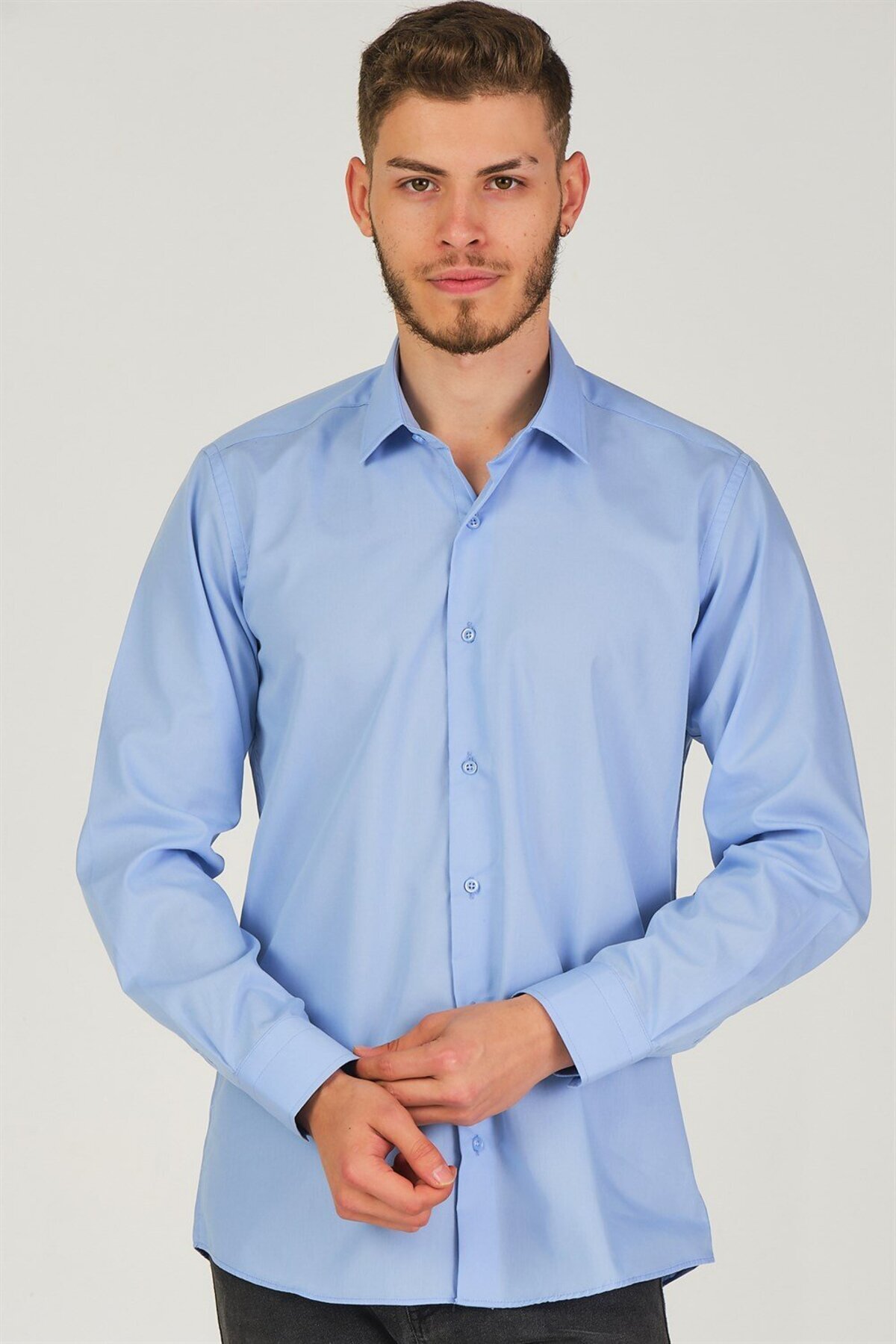 دوبری پیراهن مردانه G726 - آبی تیره