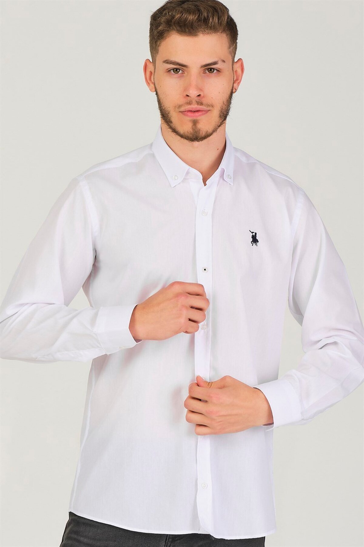 دوبری پیراهن مردانه G725 - سفید
