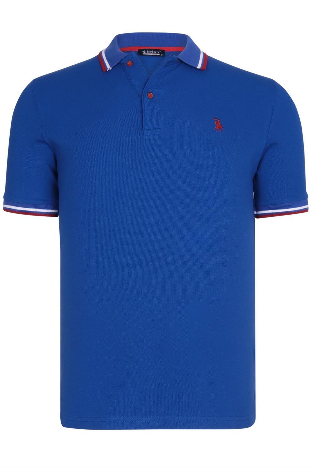 دوبری تی‌شرت مردانه T8594 - ساکس