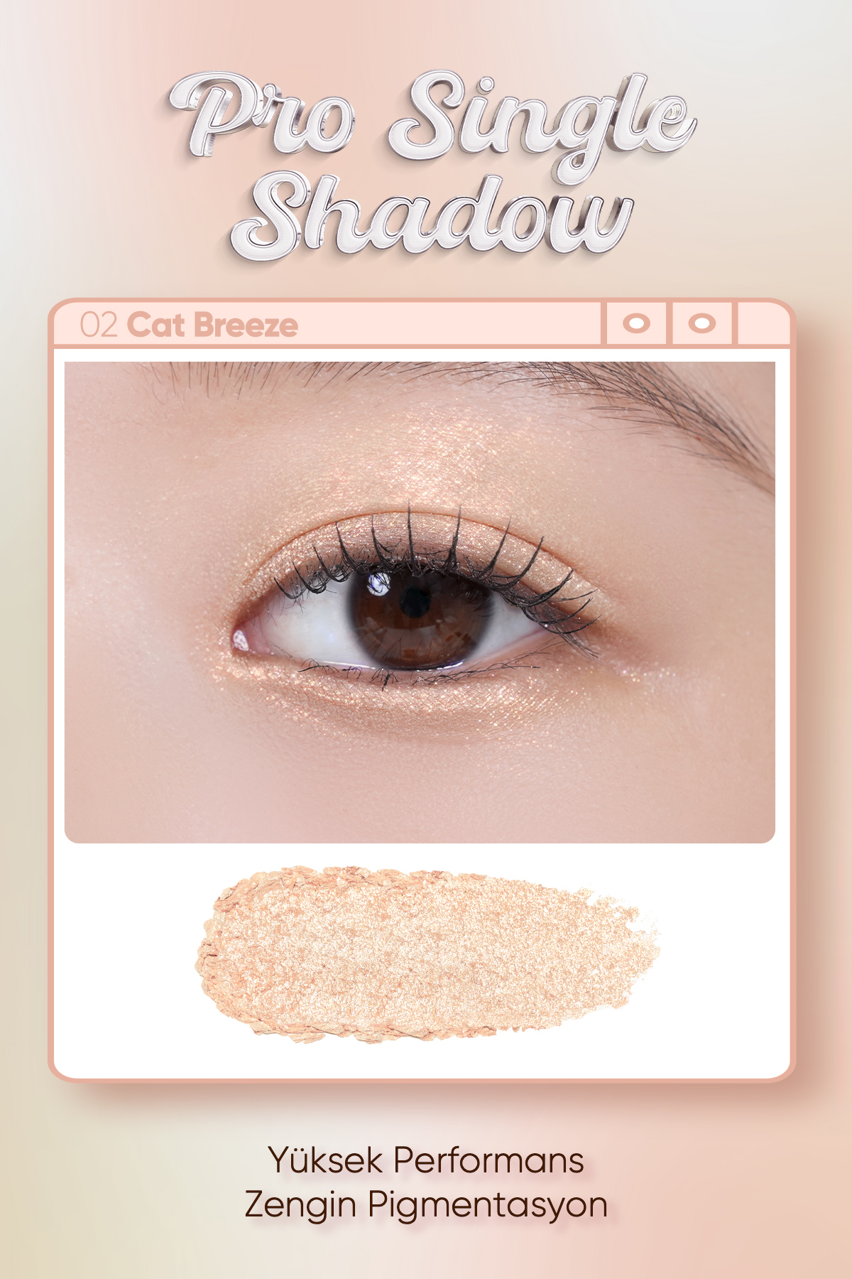İnci Işıltılı Kremsi Dokuya Sahip Tekli Far CLIO Pro Single Shadow (23FW) (G02 Cat Breeze) — صورتی 111120 — تصویر 3 از 9