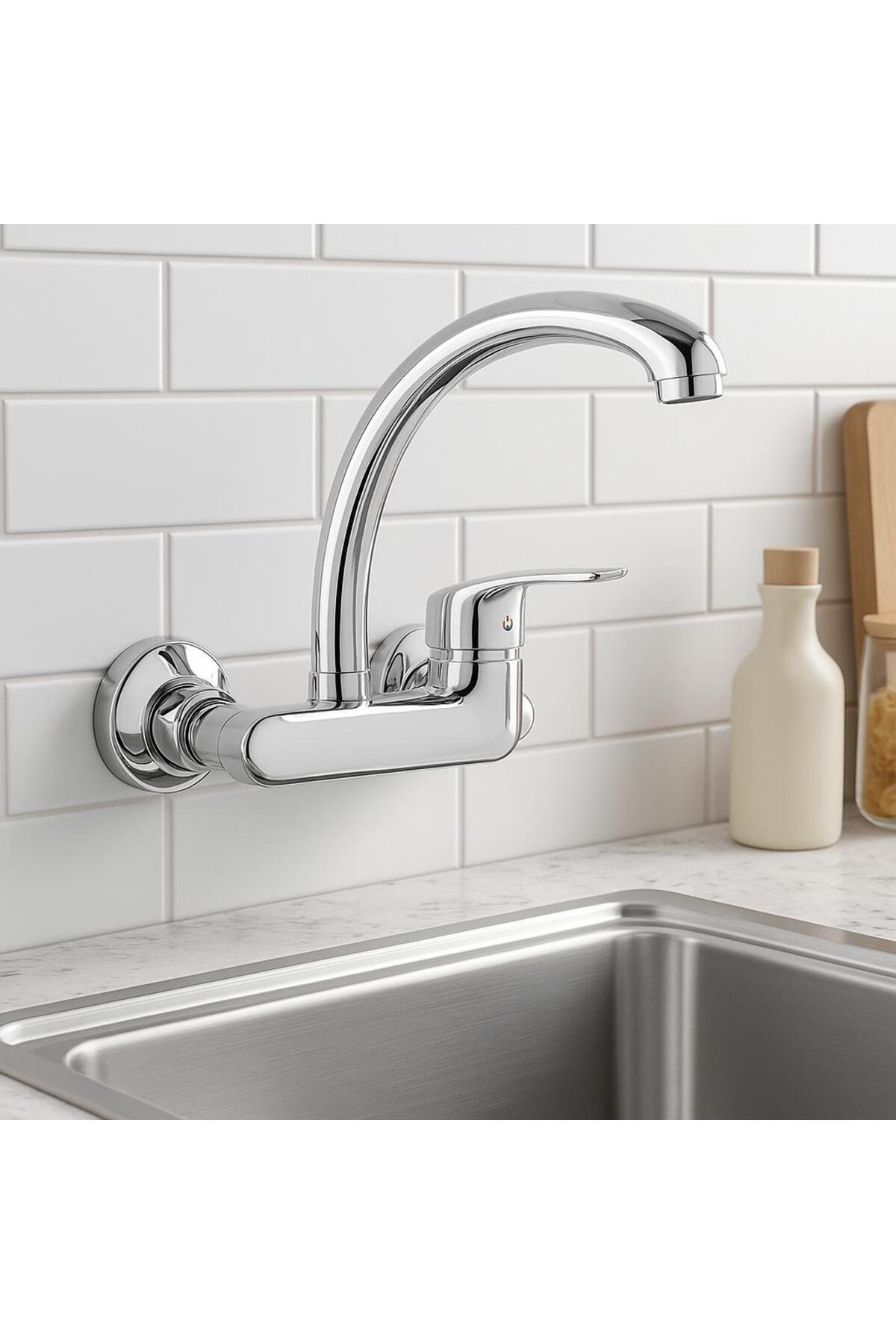 Viosa Krom Duvardan Aplike Aç Kapa Döner Borulu Mutfak Eviye Bataryası