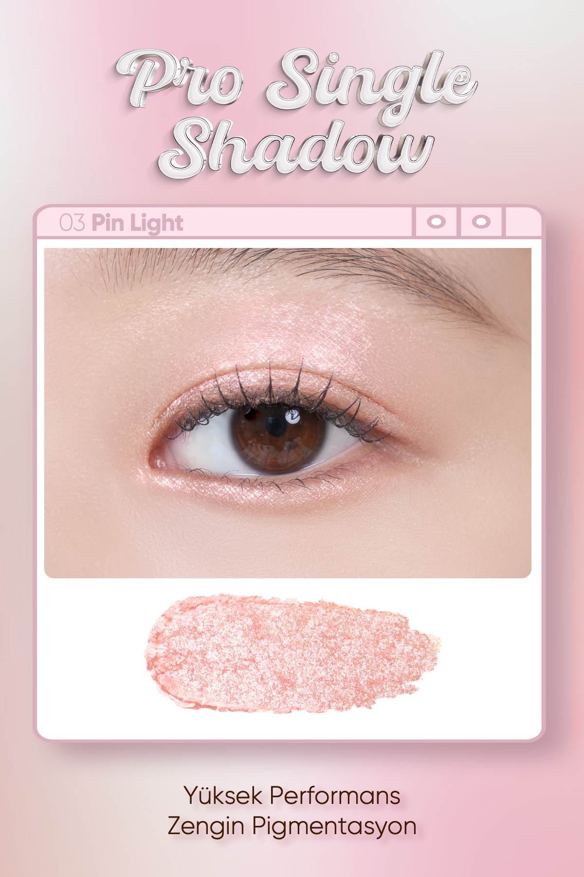 İnci Işıltılı Kremsi Dokuya Sahip Tekli Far CLIO Pro Single Shadow (23FW) (G03 Pin Light) — صورتی 111120 — تصویر 2 از 8