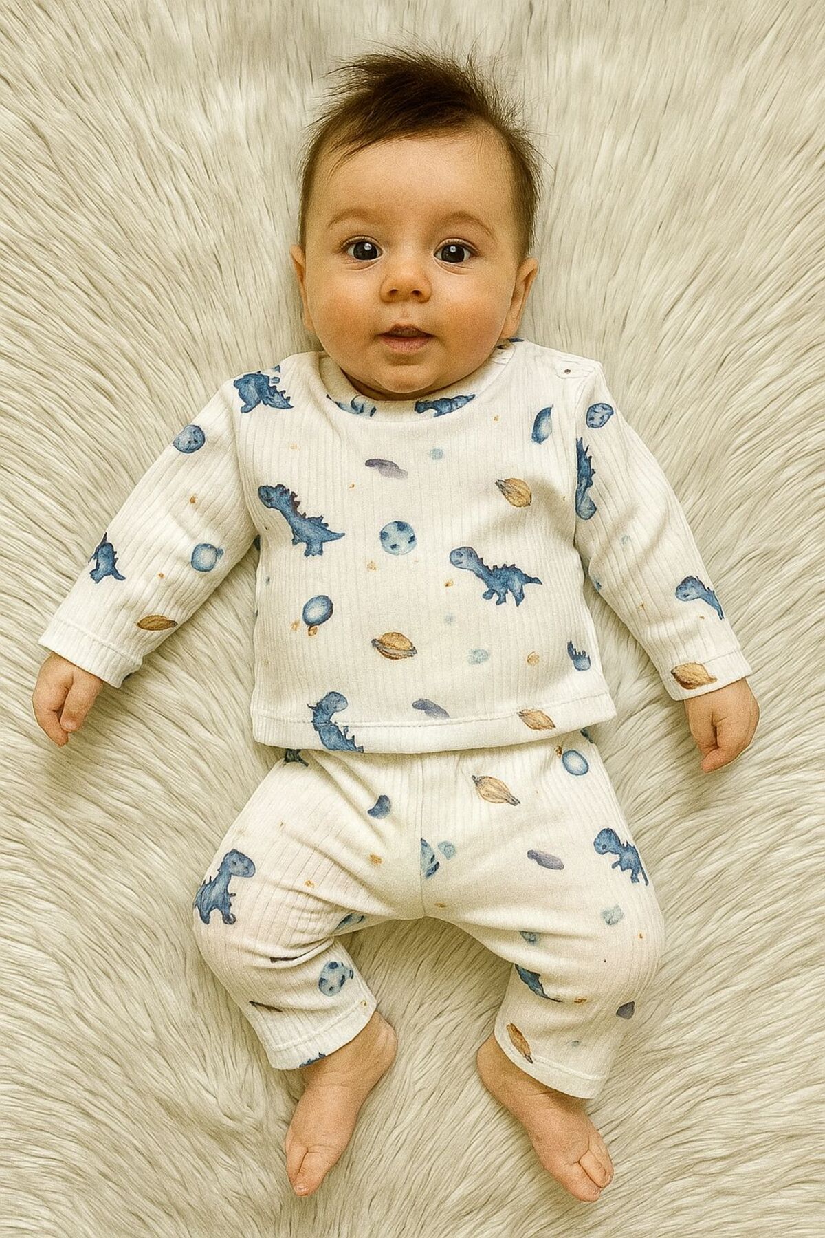 Dinosaur Desıgn Erkek İkili Bebek Takımı Pijama