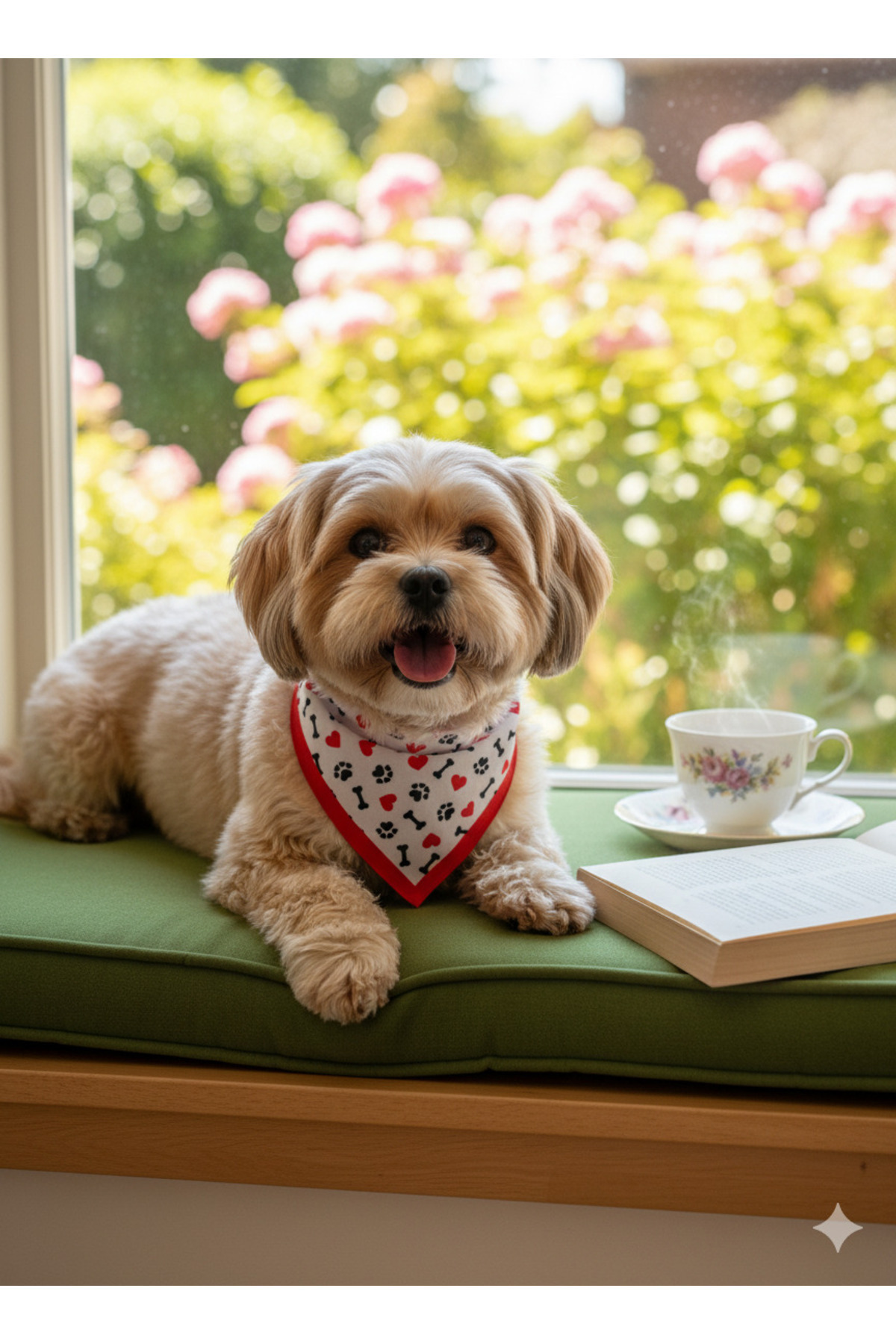 Masc Ozc Köpek Oyuncaklı Motif Üçgen Fular Bandana Bağlamalı