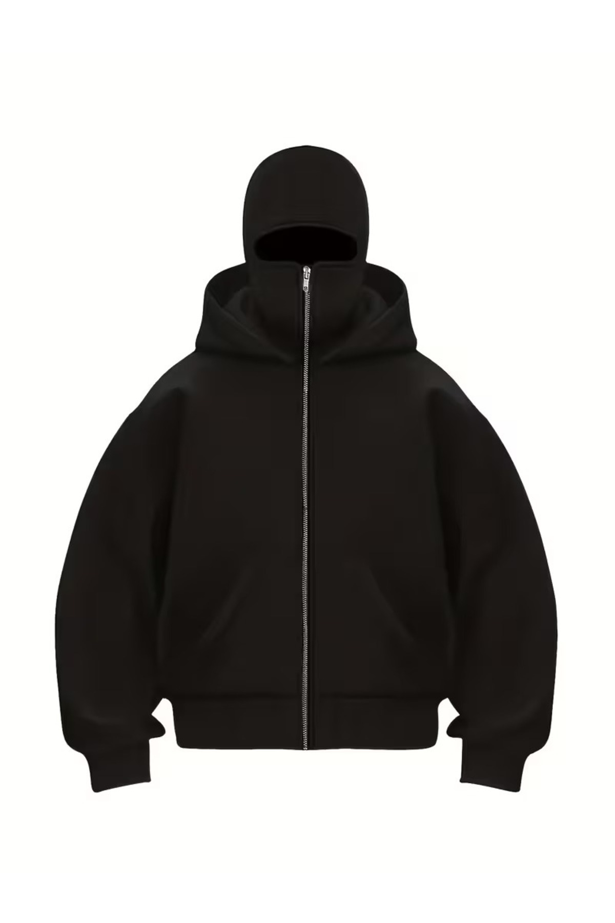 LOTS MODA Kar Maskeli Ninja Unisex Sweatshirt Hırka 2iplik kalın polar