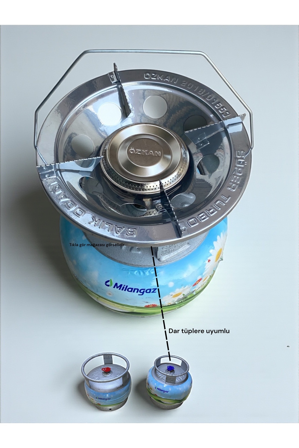 ÖZKAN Piknik Tüp Başlığı Küçük Tüp Kafası Büyük Boy Turbo Balık Ocak Her Marka Dar Çember Tüplere Uyumlu