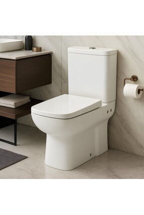 Turavit Plaza Beyaz Kanallı Duvara Sıfır Klozet Takımı PLZ1708, Nkp Yavaş Kapak