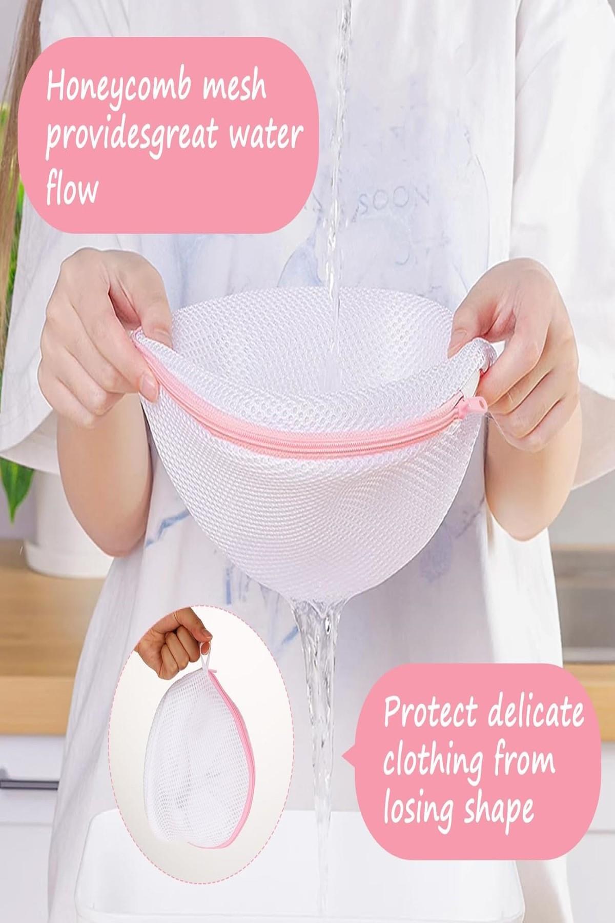 MasterCar Beyaz 3 Adet Fermuarlı Sütyen/iç Çamaşırı Yıkama Filesi Bebek Çamaşır Yıkama Filesi Çorap Filesi fotoğrafı 3 (önizleme)