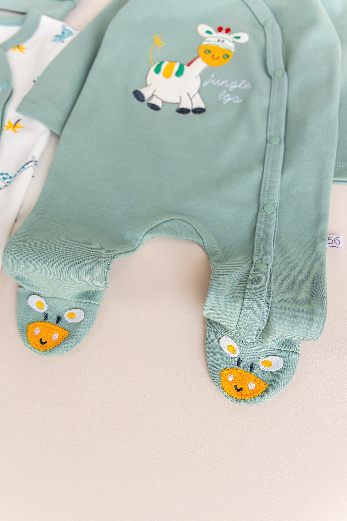 Babymod Zürafa Figürlü Uzun Kollu Ikili Bebek Tulum fotoğrafı 4 (önizleme)