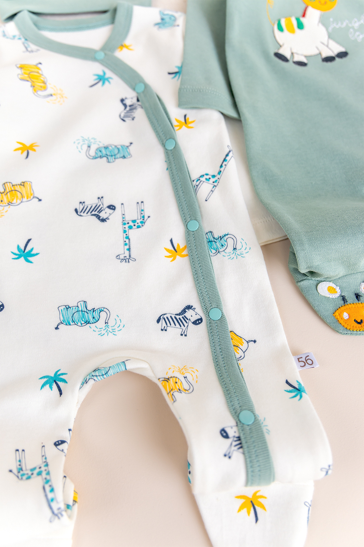 Babymod Zürafa Figürlü Uzun Kollu Ikili Bebek Tulum fotoğrafı 2 (önizleme)