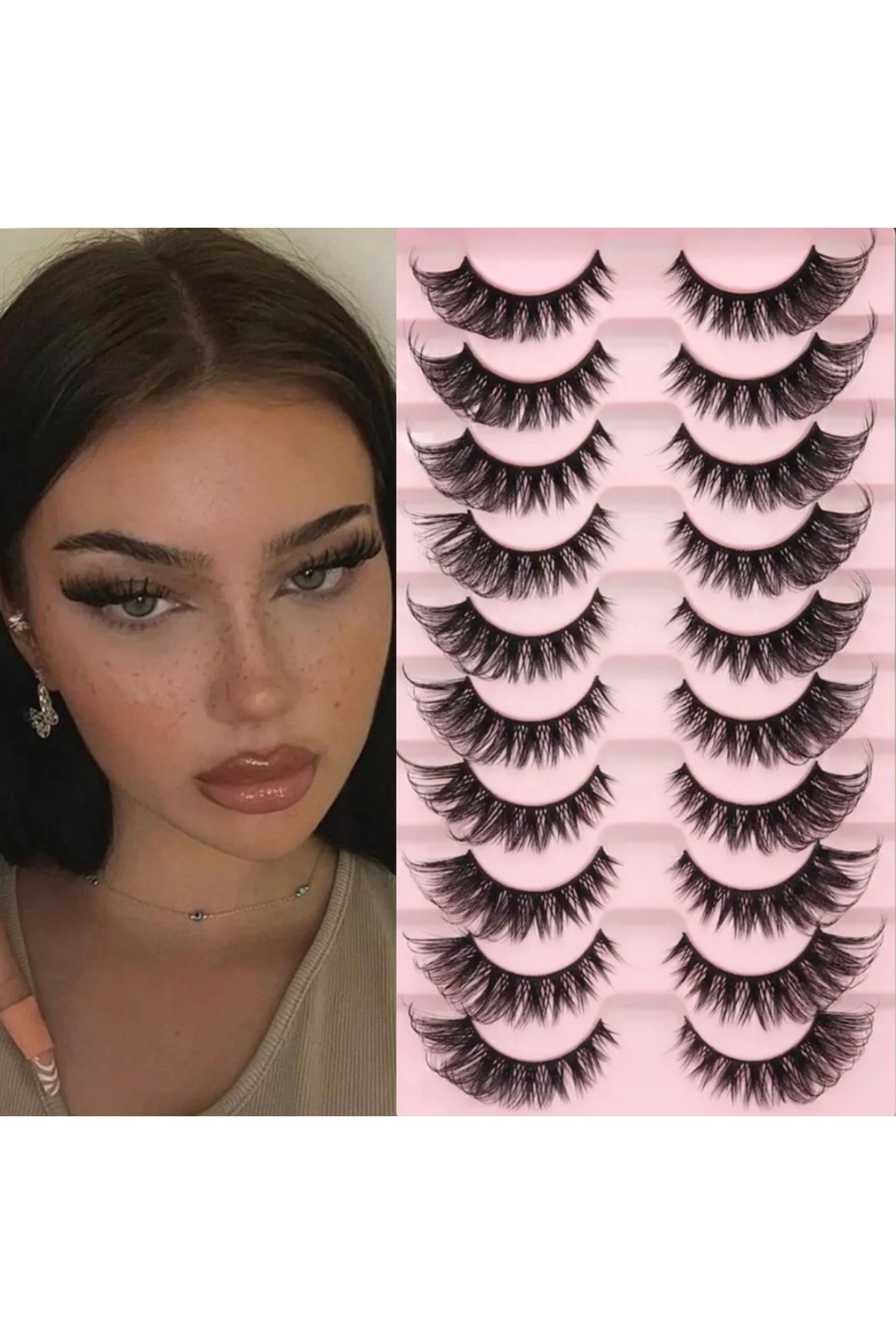 KİRPİKCE Takma Kirpik Rus Badem Göz 1 Çift