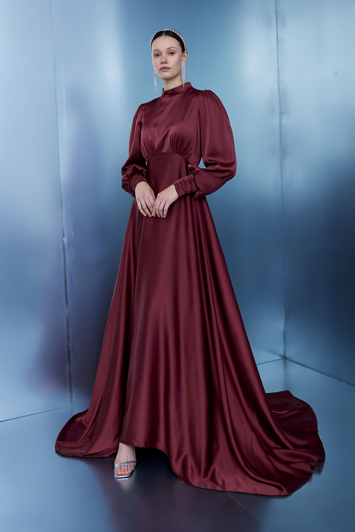 Burgundy Tail Elena Dress