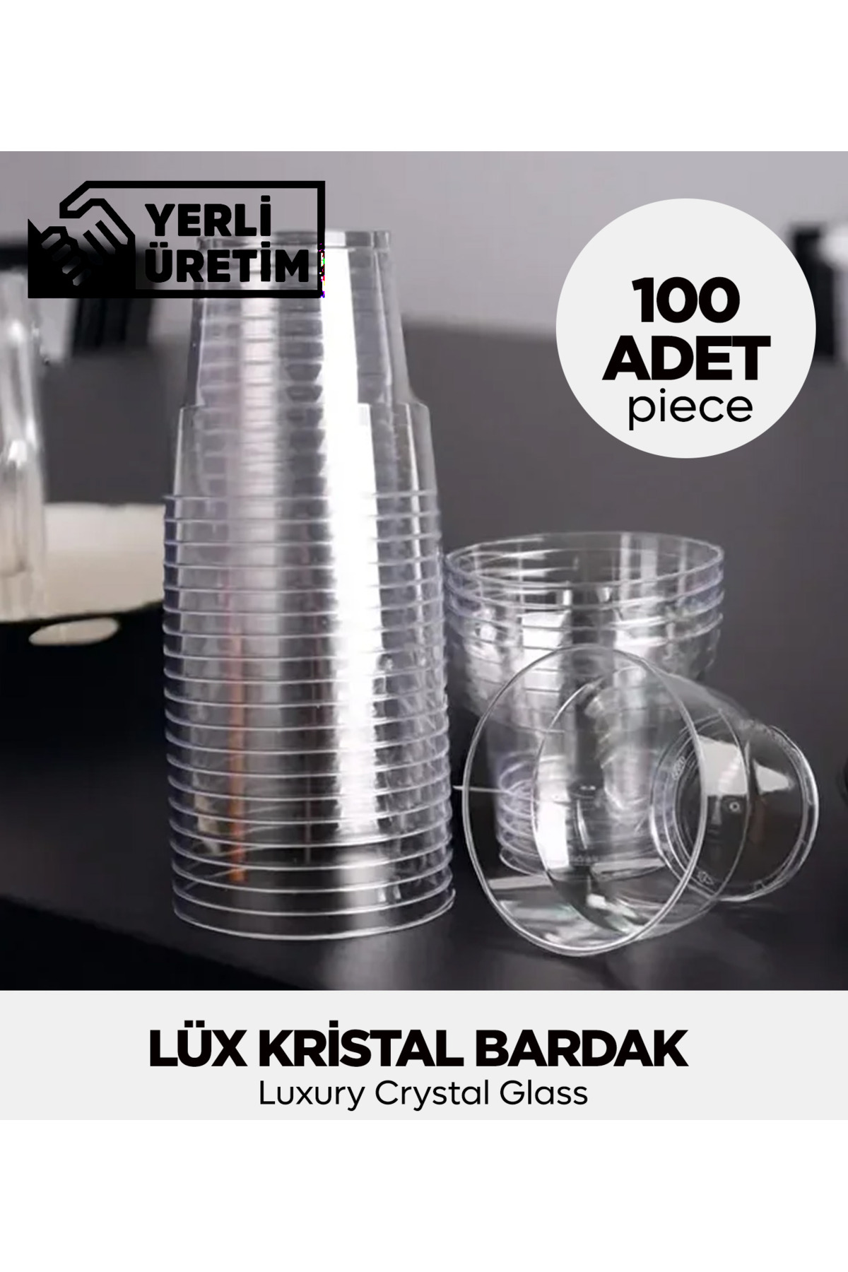 Lüx Kristal Bardak 100 Adet — Koksal Pack — Plastik Bardak