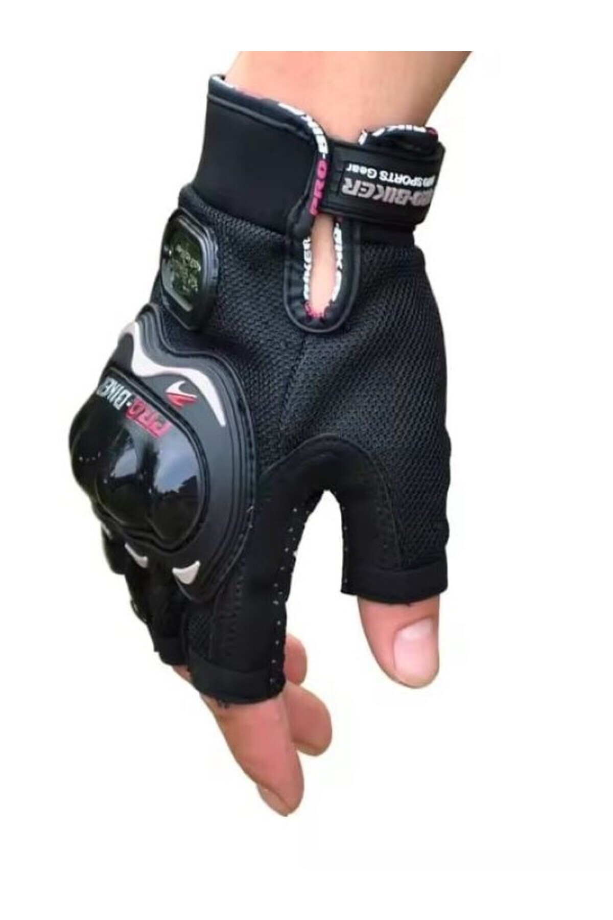 BabeMotor ProBiker Motorsiklet Yazlık kısa korumalı Eldiven Siyah