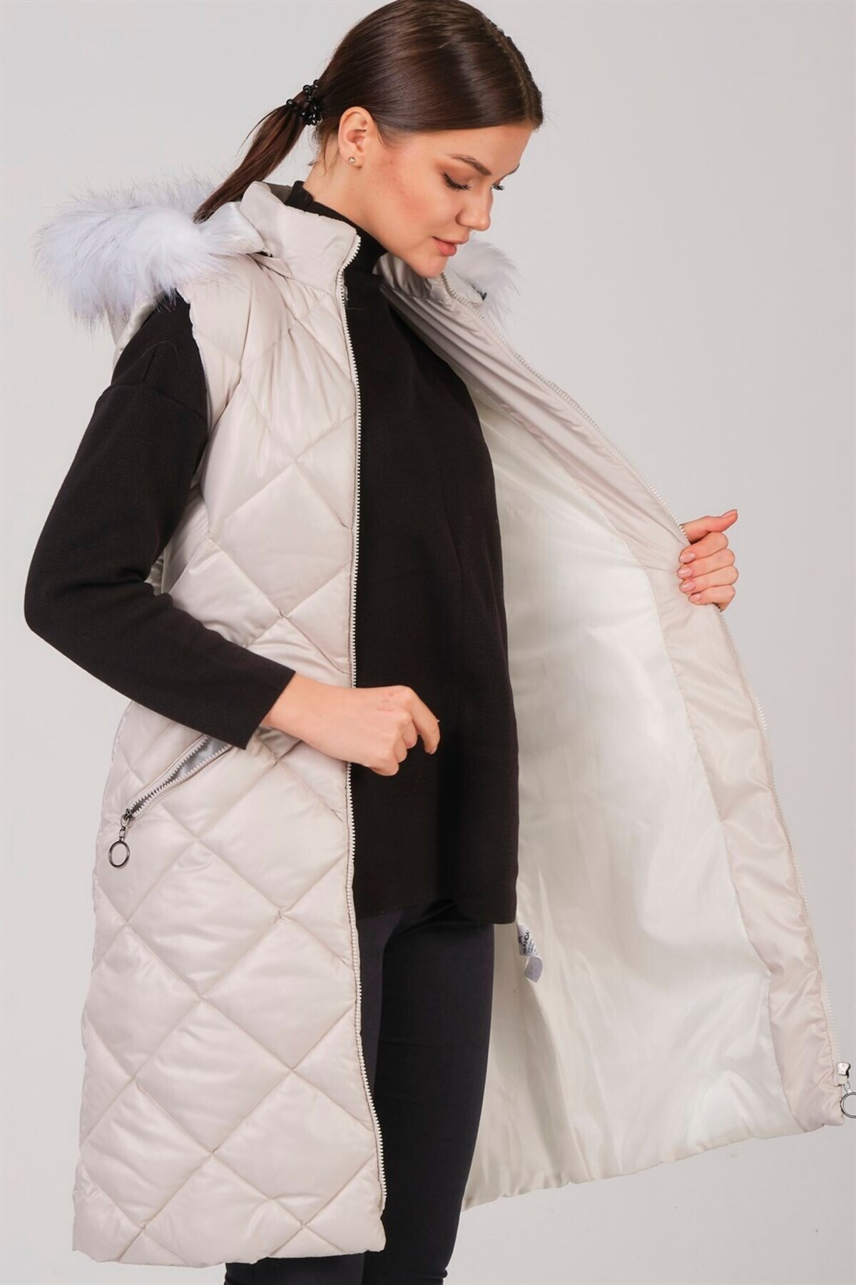 دوبری جلیقه Z6717 - کرم