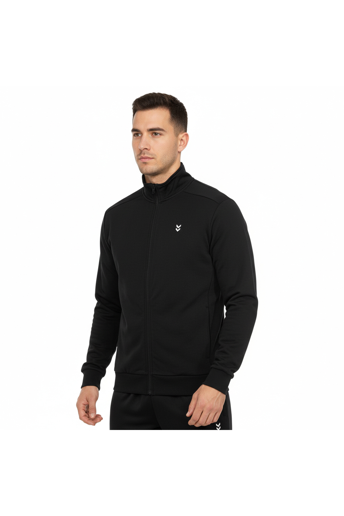 ژاکت یقه ایستاده مردانه مشکی Pulse هامل کت hummel