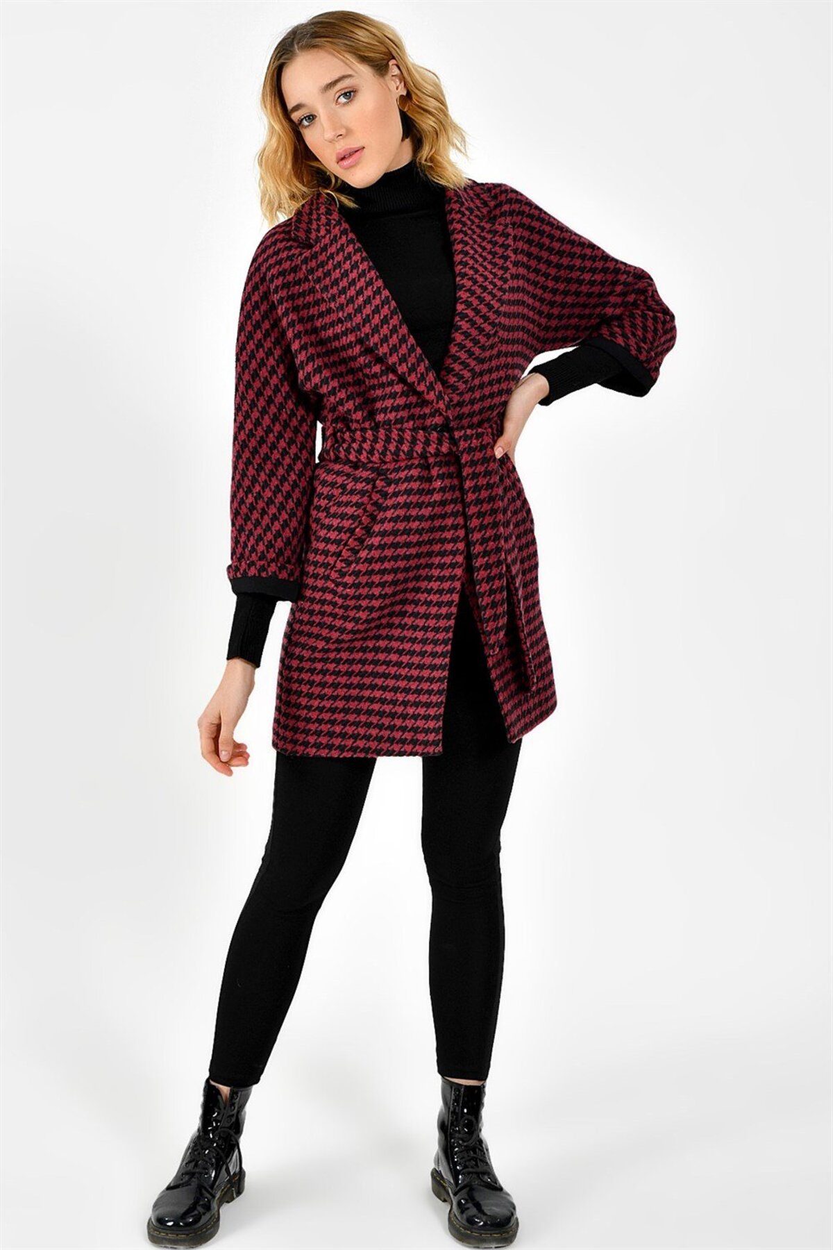 Dewberry  Bayan Palto Kaşe Sıcak Tutan Şık Günlük Klasik Trend Model - Görsel 6
