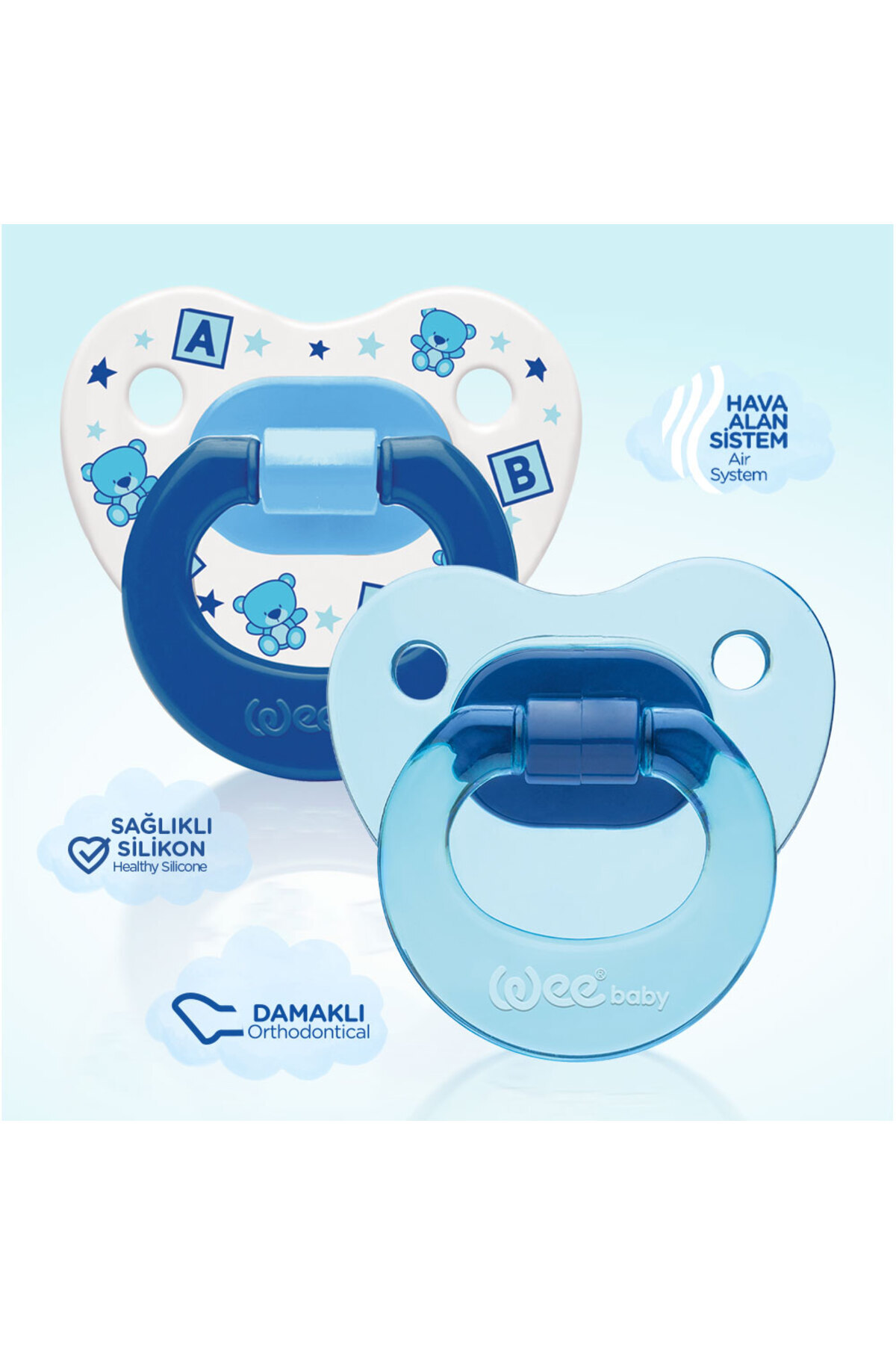 Wee Baby 2’li Damaklı Emzik No:3 - ERKEK fotoğrafı 4 (önizleme)
