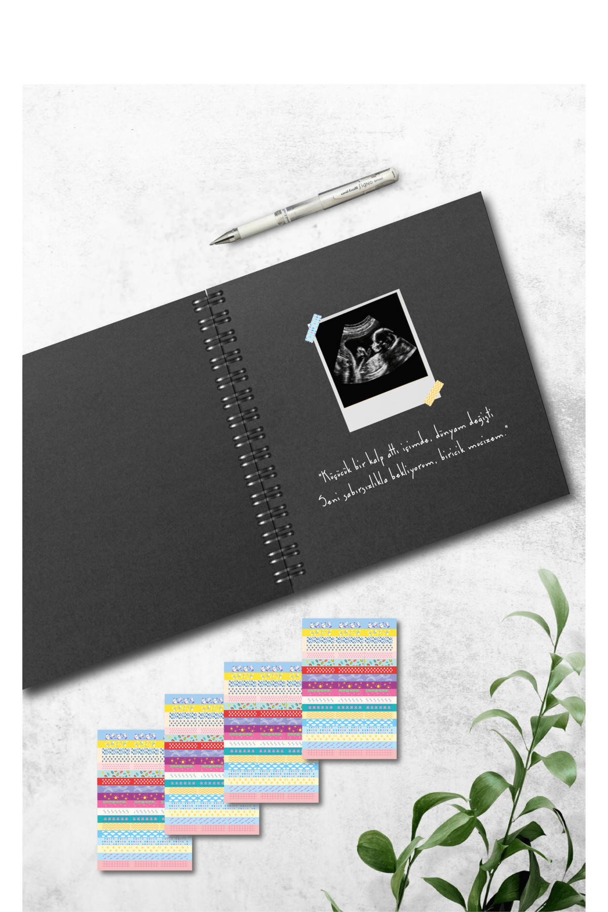 BULUT DİJİTAL Modern Bebek Anı Defteri - Ilk 1 Yıl & Anne Bebek Günlüğü - Ajandası & Sticker ve Kalem Hediyeli fotoğrafı 3 (önizleme)