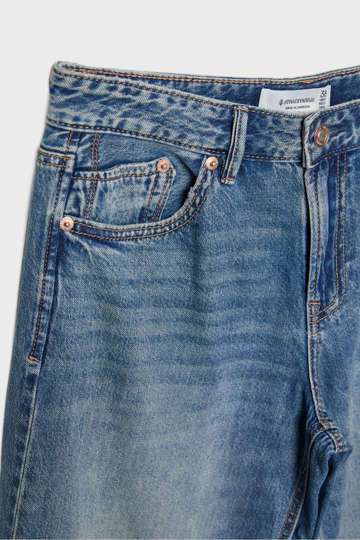 Stradivarius D91 düşük bel geniş paça jean görsel 7