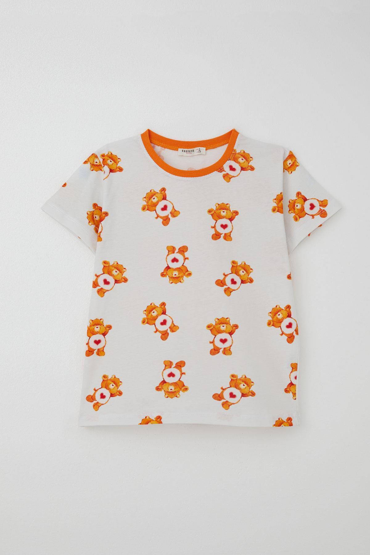 Breeze Kız Çocuk Şortlu Pijama Takımı Kalpli Bebek Ayıcık Desenli 4-8 Yaş, Beyaz fotoğrafı 6 (önizleme)