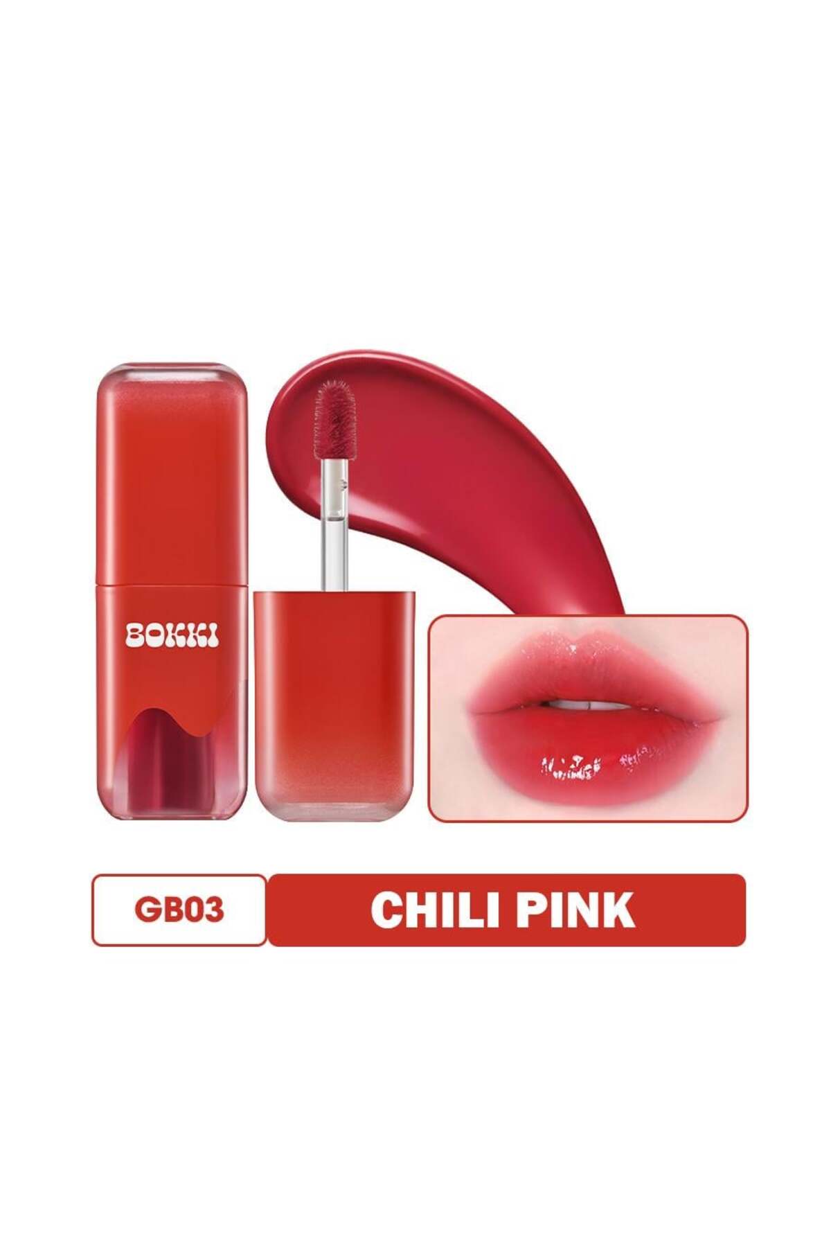 برق لب نیمه دائمی مرطوب کننده و درخشان Glow Bokki Tint GB03 Chili Pink 4.85 gr — تصویر 4 از 9
