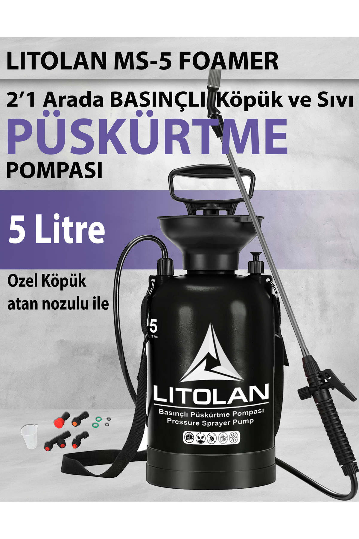 LITOLAN 5 Litre 2'1 Püskürtme Pompası ( Sıvı ve Köpük püskürtücü )