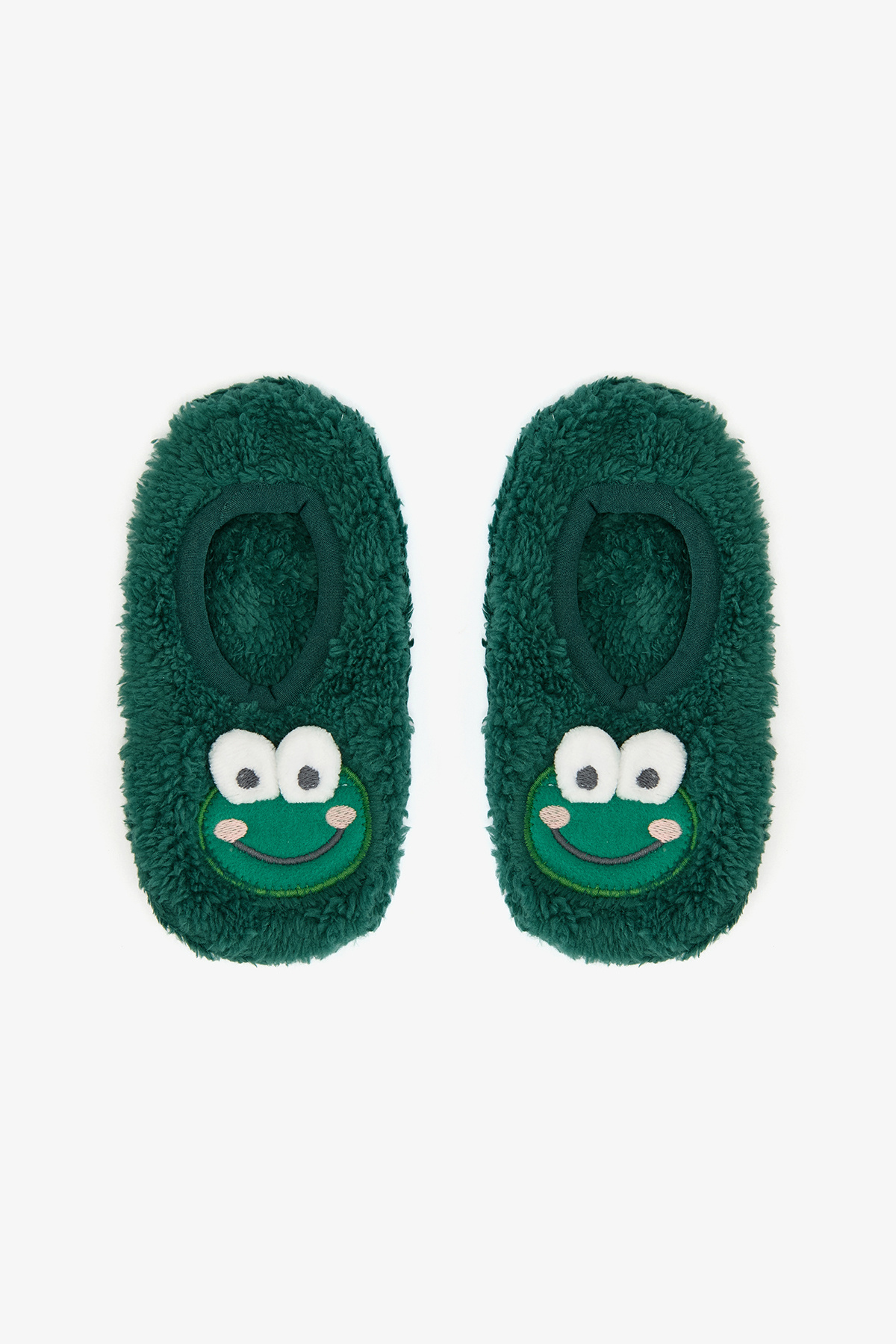 Penti Yeşil Erkek Çocuk Kurbağa Nakışlı Kaymaz Tabanlı Ev Patiği