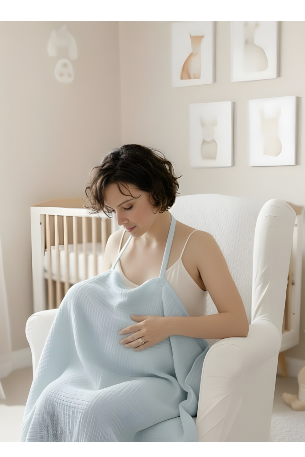 Joyous Mom Kids 4 Katlı Müslin Bebek Emzirme Örtüsü Önlüğü İç Göstermez Bebek Emzirme Önlüğü Anne Emzirme Örtüsü fotoğrafı 4 (önizleme)