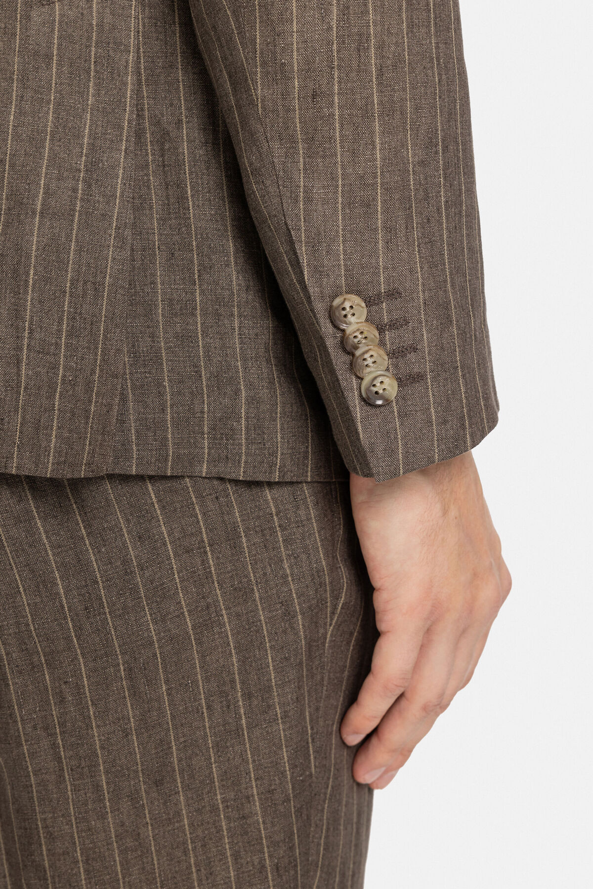 W Collection  KAHVE DÜĞMELİ TAKIM ELBİSE - Görsel 6