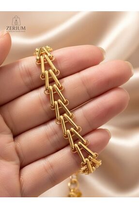 ZERİUM Geometrik Üçgen Desenli Dokuma Yeni Nesil Bileklik