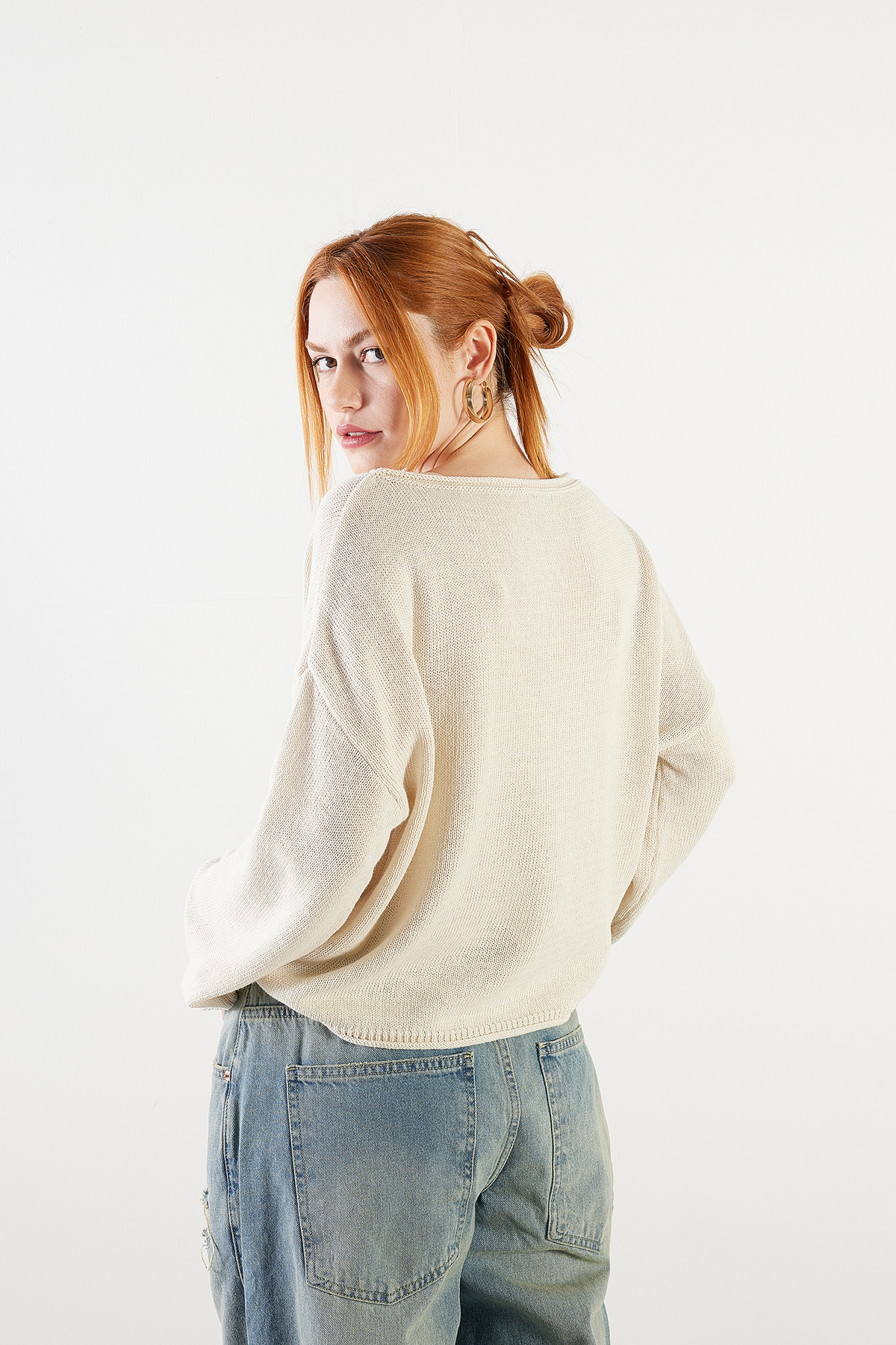 Addax  Kayık Yaka Triko Kazak K10237-A5 - Görsel 4