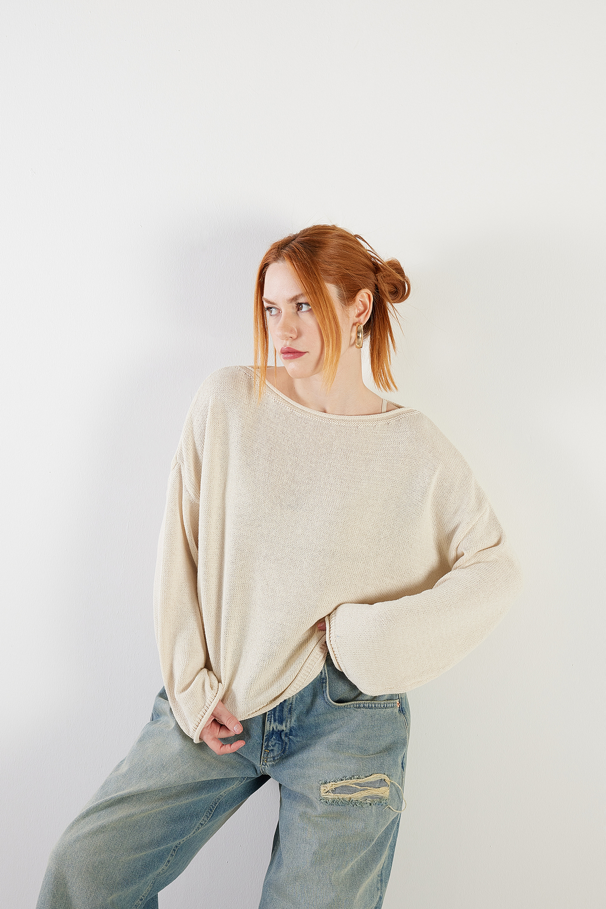 Addax  Kayık Yaka Triko Kazak K10237-A5 - Görsel 5