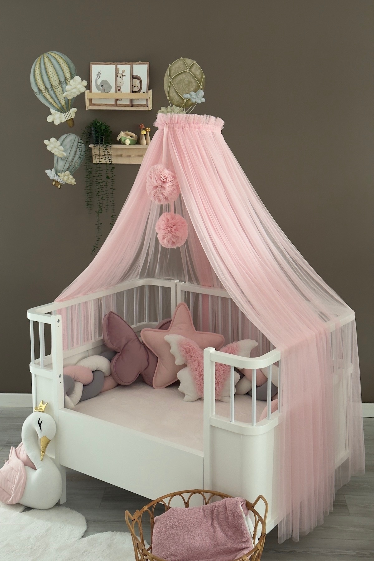 Miniden Toz Pembe Aparatlı Beşik Cibinliği fotoğrafı 5 (önizleme)