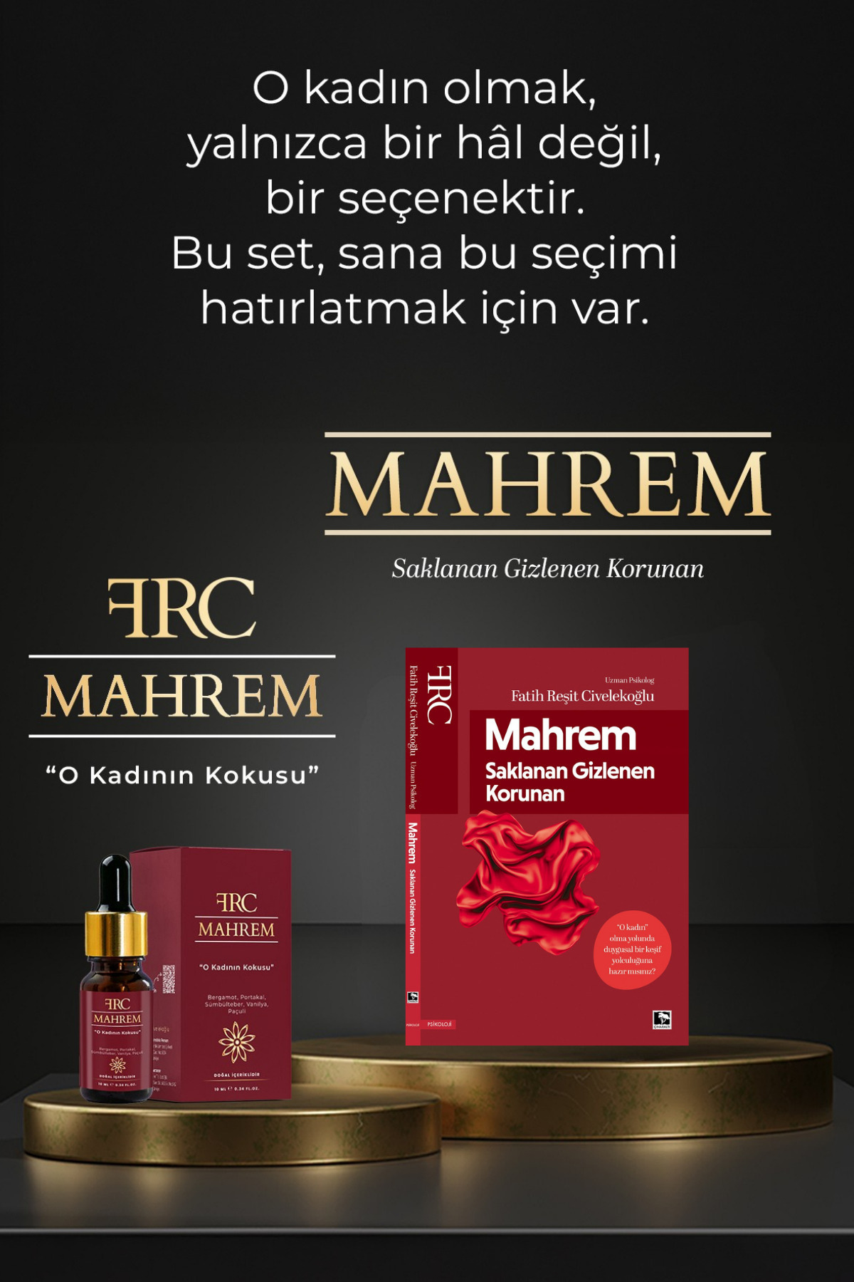 FRC ESANS FRC Mahrem O Kadın Afrodizyąk Etkili Esans Yağı ve Mahrem Kitap