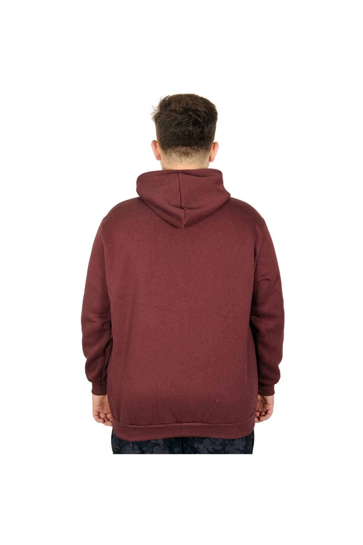 ModeXL Mode Xl Erkek Sweatshirt Kapşonlu Zippered Basic 20543 Mürdüm görsel 2