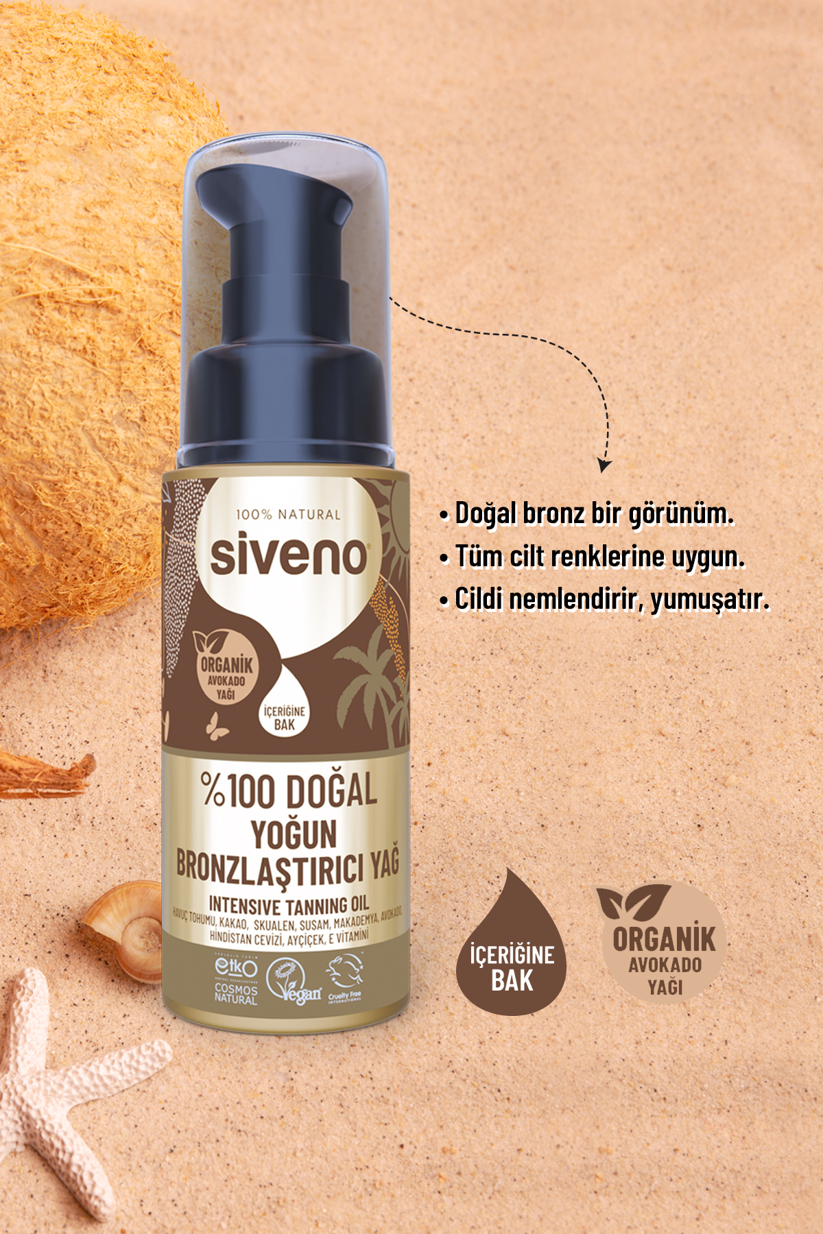 %100 Doğal Bronzlaştırıcı Yağ Organik Avokado Yağı Nemlendirici Yoğun Bronzlaştırıcı 50 ml — MSIV-000172 — تصویر 4 از 9