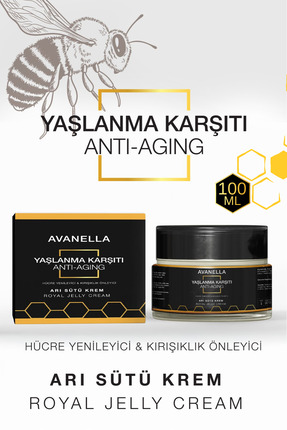 Avanella Doğal Arı Sütü Kremi Propolis Yaşlanma, Kırışıklık, Leke Kremi Onarı...
