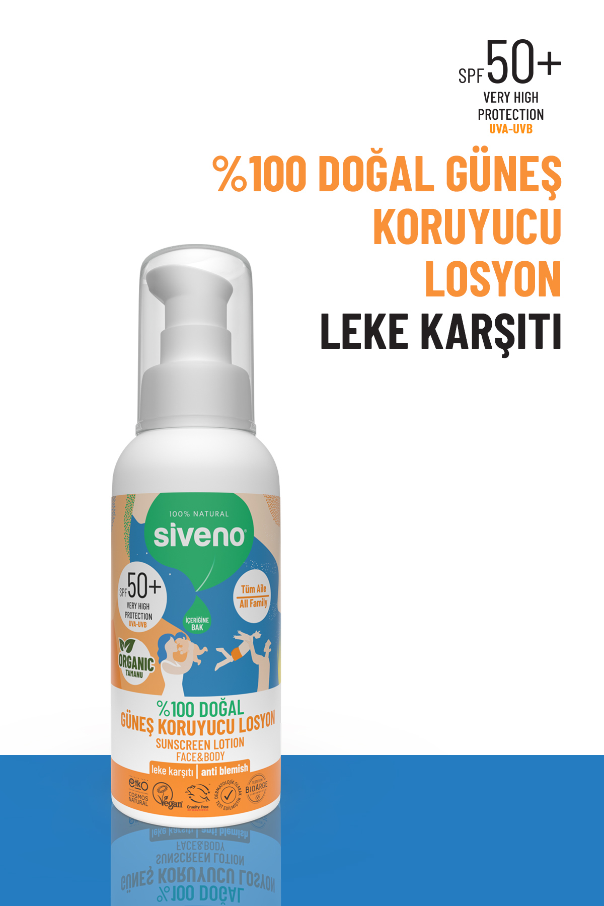 Siveno %100 Doğal ve Organik Tamanu Yağlı Güneş Losyonu Mineral Filtreli Tüm Aile Için 50 Spf 100 ml fotoğrafı 6 (önizleme)