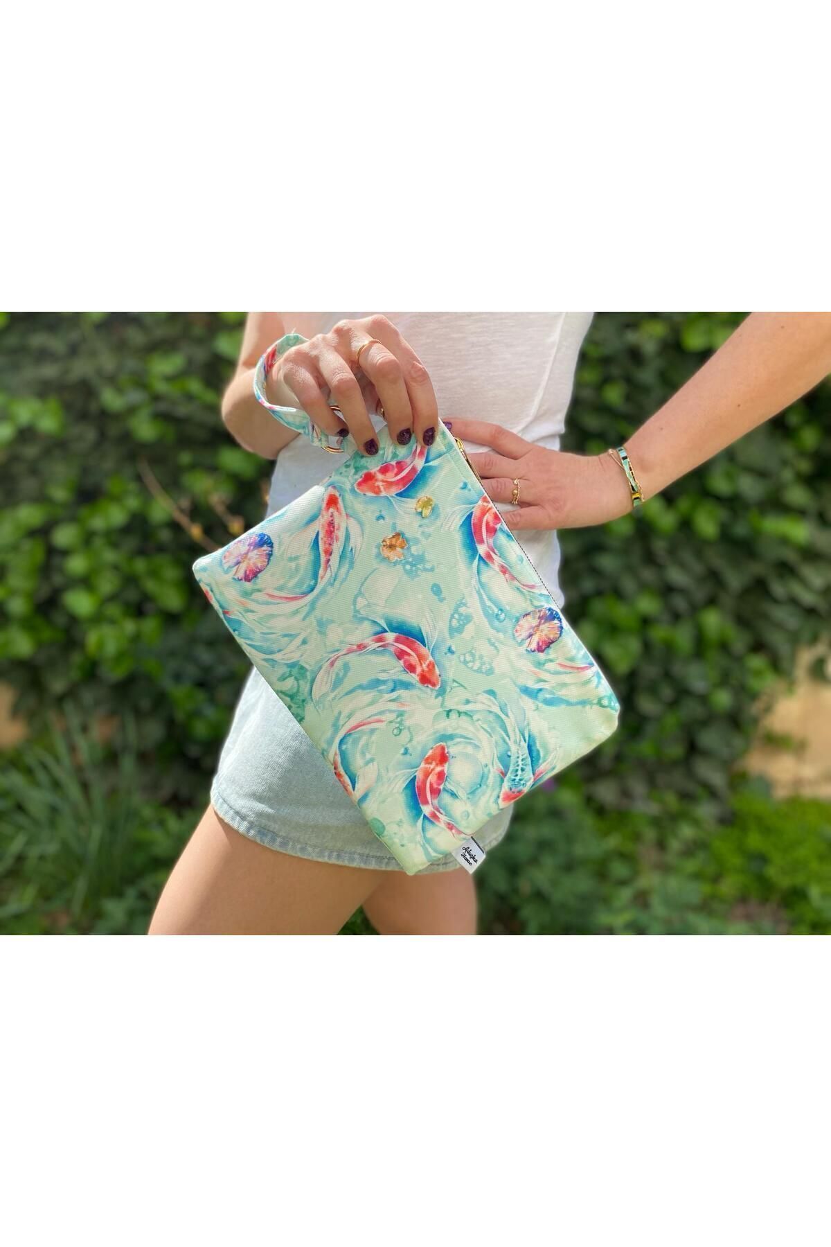 ADUŞKA Su Geçirmez Iç Astarlı Clutch Ve Makyaj Çantası Ikili Set